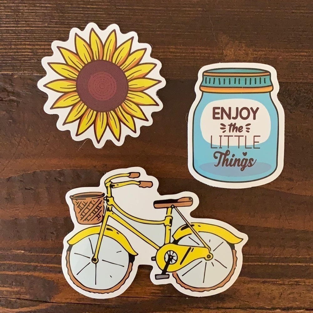 Stickers Set of 3 Small Laptop Water Bottle VSCO